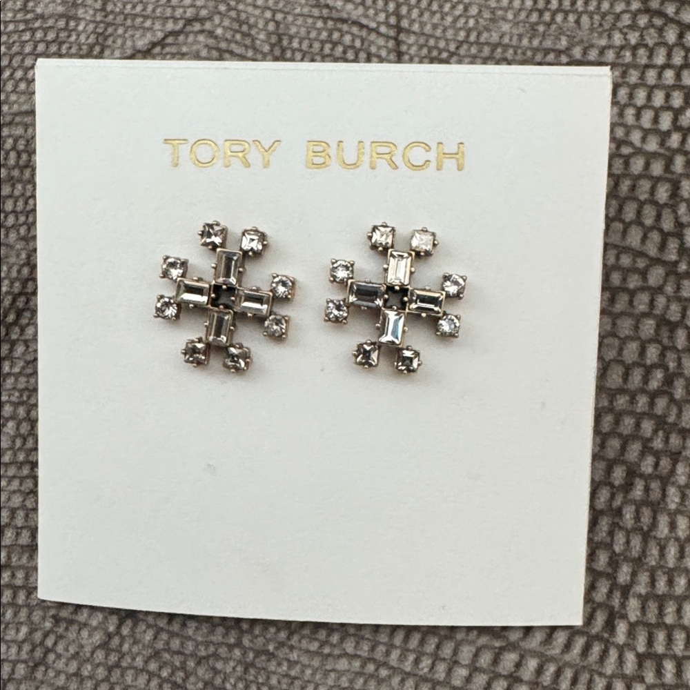 TORY BURCH CRYSTAL STUD EARRINGS